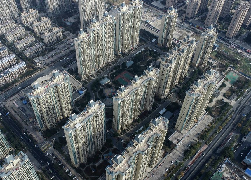 中国的房地产繁荣已是过眼云烟，只留下沉重的债务。图片来源：Cfoto/Zuma Press
